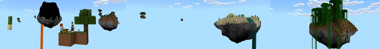 Panorama of the Minecraft Bedrock Marketplace product RANDOM DROPS Skyblock! created by Pickaxe Studios.