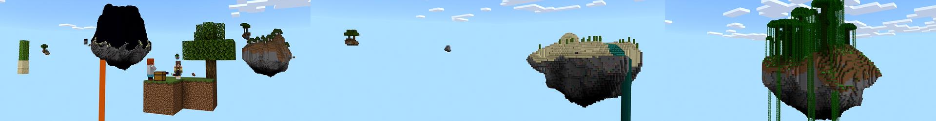 Panorama of the Minecraft Bedrock Marketplace product RANDOM DROPS Skyblock! created by Pickaxe Studios.