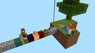 Screenshot of the Minecraft Bedrock Marketplace product RANDOM DROPS Skyblock! created by Pickaxe Studios.