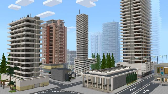 Screenshot of the Minecraft Bedrock Marketplace product REALISTIC CITY created by Pickaxe Studios.