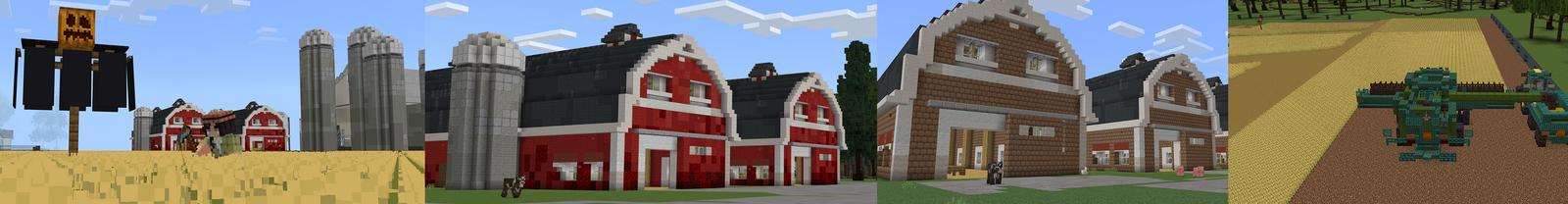 Panorama of the Minecraft Bedrock Marketplace product Realistic Farm created by Pickaxe Studios.