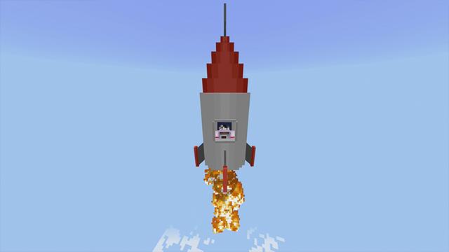 Screenshot of the Minecraft Bedrock Marketplace product ROCKETS! created by Pickaxe Studios.
