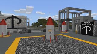 Screenshot of the Minecraft Bedrock Marketplace product ROCKETS! created by Pickaxe Studios.
