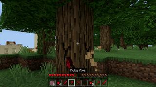 Screenshot of the Minecraft Bedrock Marketplace product RUBY ORE Tool World created by Pickaxe Studios.