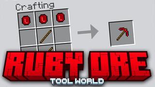 Thumbnail of the Minecraft Bedrock Marketplace product Monde d'outils du minerai de rubis created by Pickaxe Studios.