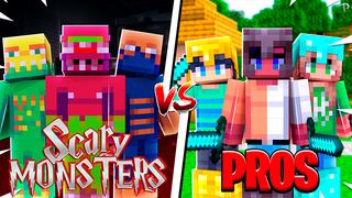 Thumbnail of the Minecraft Bedrock Marketplace product Scary Monsters vs Pros created by Pickaxe Studios.