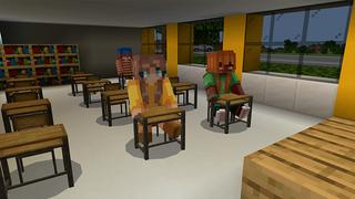 Screenshot of the Minecraft Bedrock Marketplace product School Furniture! created by Pickaxe Studios.