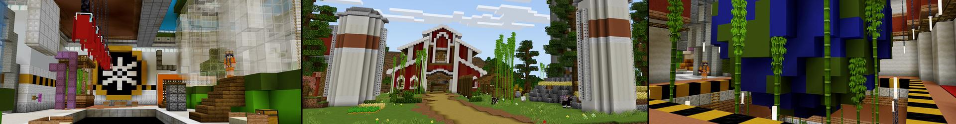 Panorama of the Minecraft Bedrock Marketplace product SECRET FARM BASE created by Pickaxe Studios.