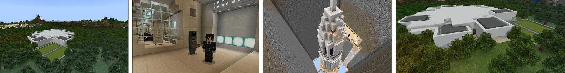 Panorama of the Minecraft Bedrock Marketplace product Secret Underground Base created by Pickaxe Studios.