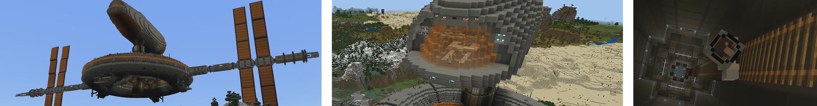 Panorama of the Minecraft Bedrock Marketplace product SKY BASE created by Pickaxe Studios.