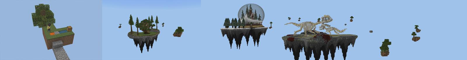 Panorama of the Minecraft Bedrock Marketplace product SKY BLOCK+ created by Pickaxe Studios.