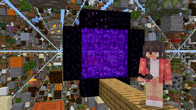 Screenshot of the Minecraft Bedrock Marketplace product SKY GRID Lucky Blocks! created by Pickaxe Studios.