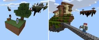 Panorama of the Minecraft Bedrock Marketplace product Skyblock created by Pickaxe Studios.