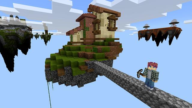 Screenshot of the Minecraft Bedrock Marketplace product Skyblock created by Pickaxe Studios.