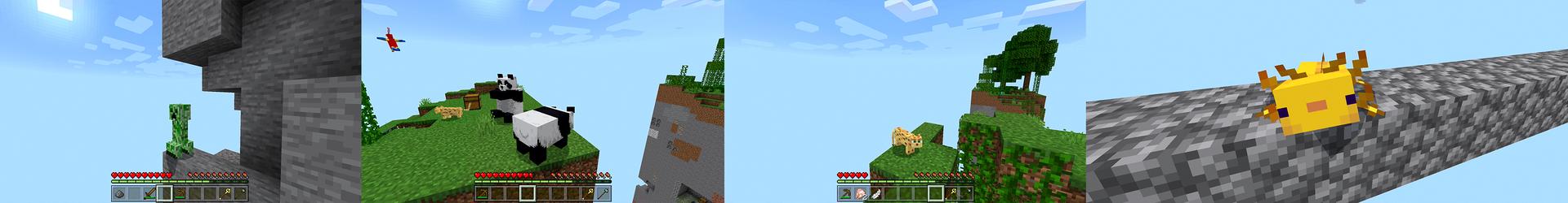 Panorama of the Minecraft Bedrock Marketplace product Skyblock As A Mob! created by Pickaxe Studios.