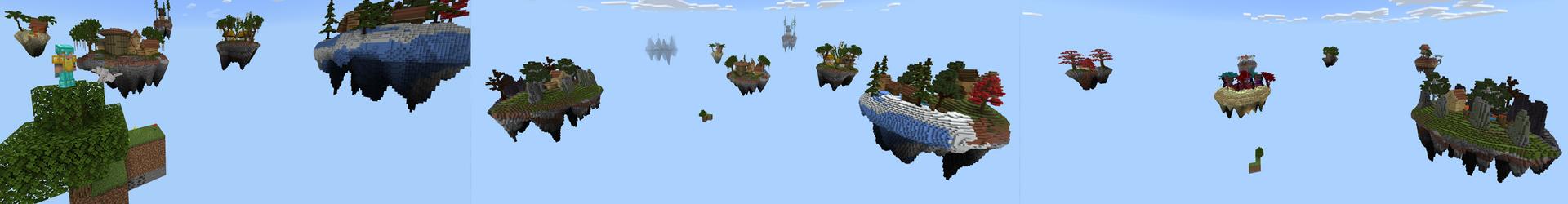 Panorama of the Minecraft Bedrock Marketplace product SkyBlock Biomes created by Pickaxe Studios.