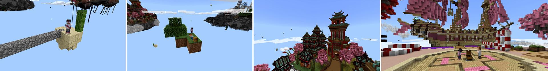 Panorama of the Minecraft Bedrock Marketplace product Skyblock Classic created by Pickaxe Studios.