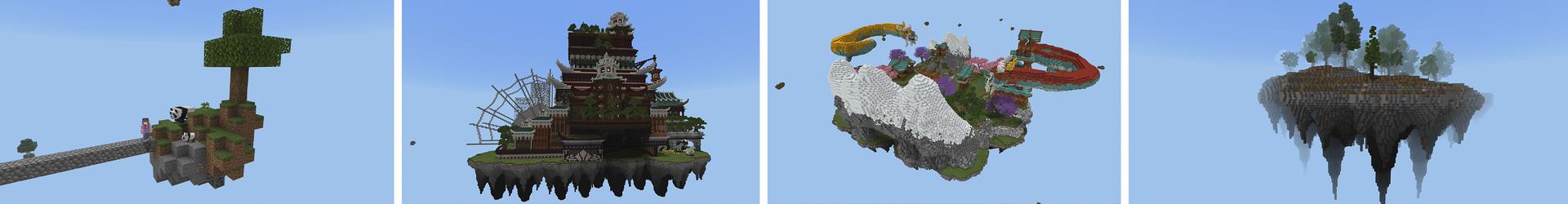 Panorama of the Minecraft Bedrock Marketplace product SKYBLOCK FUN! created by Pickaxe Studios.