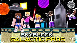 Thumbnail of the Minecraft Bedrock Marketplace product Skyblock Galactic Pros created by Pickaxe Studios.