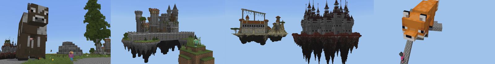 Panorama of the Minecraft Bedrock Marketplace product Skyblock GIANT Mobs created by Pickaxe Studios.