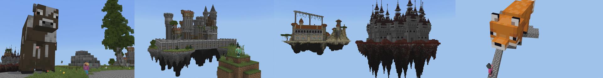 Panorama of the Minecraft Bedrock Marketplace product Skyblock GIANT Mobs created by Pickaxe Studios.