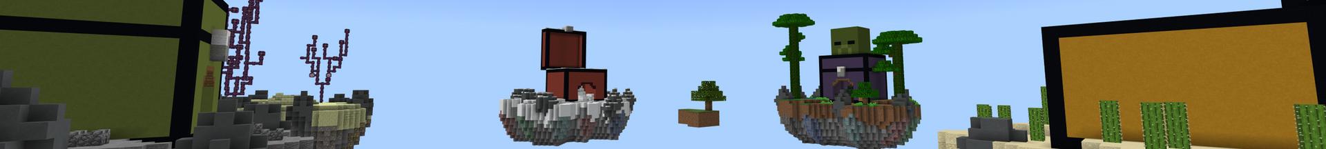 Panorama of the Minecraft Bedrock Marketplace product Skyblock Inside Chests created by Pickaxe Studios.