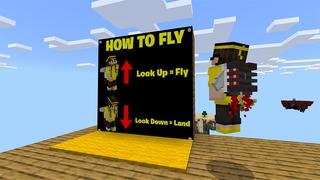 Screenshot of the Minecraft Bedrock Marketplace product Skyblock Jetpack created by Pickaxe Studios.