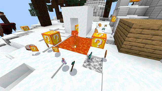 Screenshot of the Minecraft Bedrock Marketplace product SKYBLOCK LUCKY BLOCK created by Pickaxe Studios.