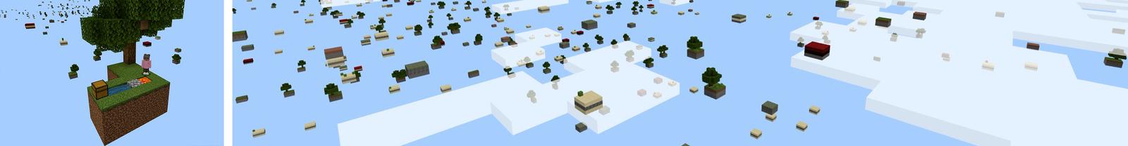 Panorama of the Minecraft Bedrock Marketplace product Skyblock Map created by Pickaxe Studios.