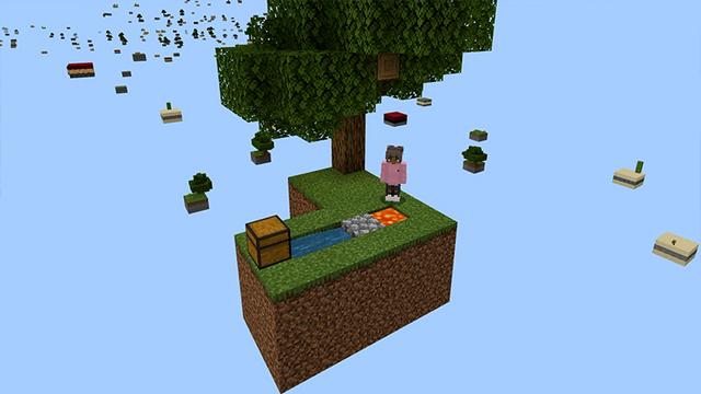 Screenshot of the Minecraft Bedrock Marketplace product Skyblock Map created by Pickaxe Studios.