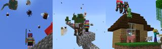 Panorama of the Minecraft Bedrock Marketplace product Skyblock: MOB RAIN! created by Pickaxe Studios.