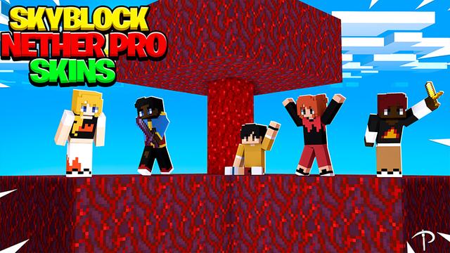 Thumbnail of the Minecraft Bedrock Marketplace product SkyBlock Nether Pro Skins created by Pickaxe Studios.