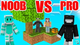 Thumbnail of the Minecraft Bedrock Marketplace product Skyblock NOOB VS PRO Skins created by Pickaxe Studios.
