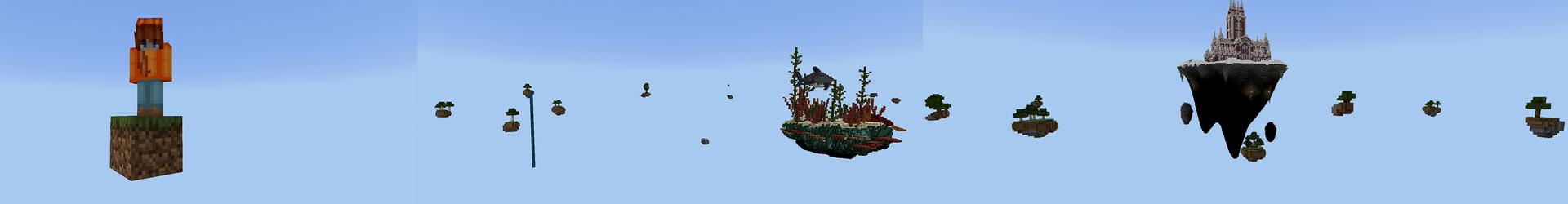Panorama of the Minecraft Bedrock Marketplace product Skyblock One Block created by Pickaxe Studios.
