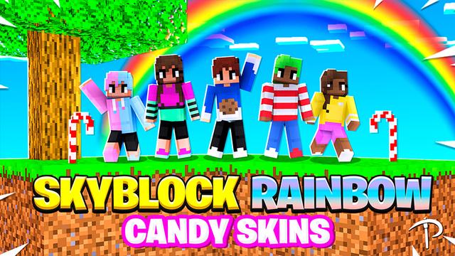 Thumbnail of the Minecraft Bedrock Marketplace product SkyBlock Rainbow Candy Skins created by Pickaxe Studios.