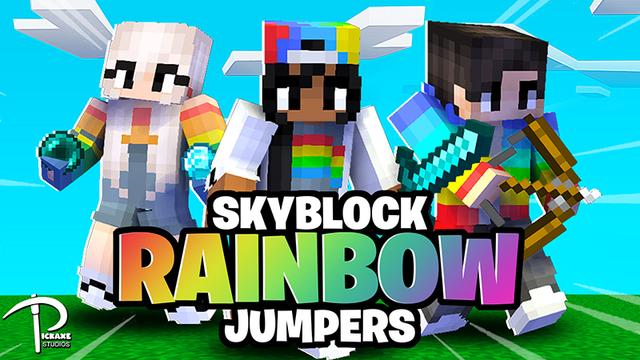 Thumbnail of the Minecraft Bedrock Marketplace product Skyblock Rainbow Jumpers created by Pickaxe Studios.