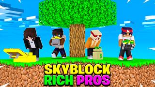 Thumbnail of the Minecraft Bedrock Marketplace product SkyBlock Rich Pros created by Pickaxe Studios.