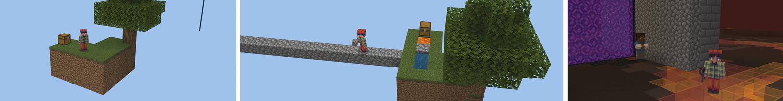 Panorama of the Minecraft Bedrock Marketplace product Skyblock Simple created by Pickaxe Studios.