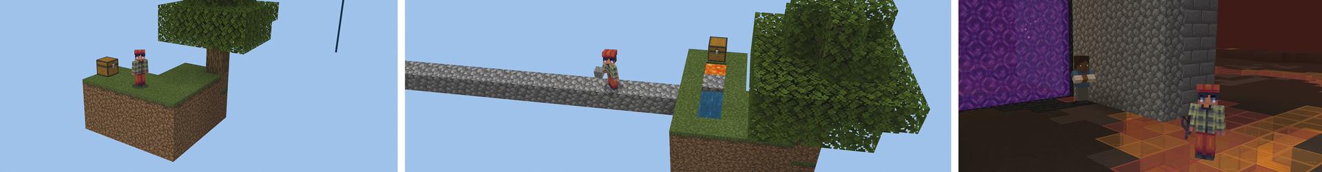 Panorama of the Minecraft Bedrock Marketplace product Skyblock Simple created by Pickaxe Studios.