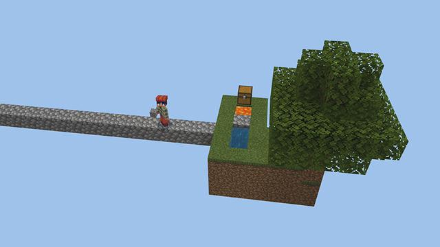 Screenshot of the Minecraft Bedrock Marketplace product Skyblock Simple created by Pickaxe Studios.