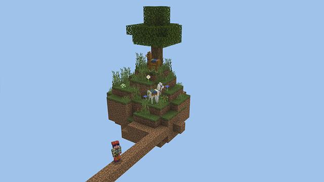 Screenshot of the Minecraft Bedrock Marketplace product Skyblock Simple created by Pickaxe Studios.