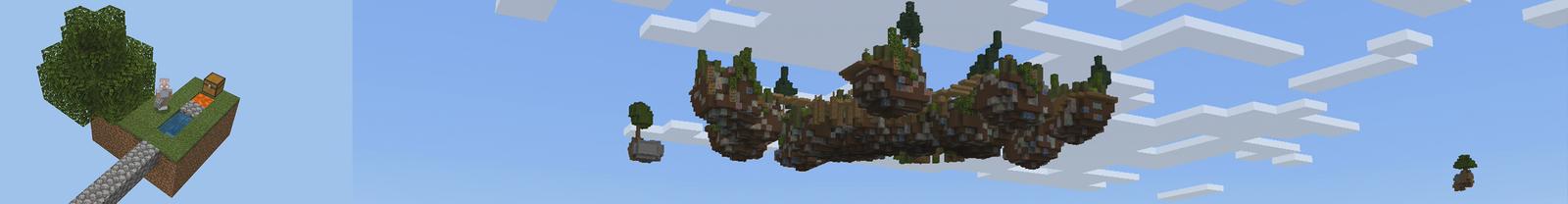 Panorama of the Minecraft Bedrock Marketplace product Skyblock: Sky Survival created by Pickaxe Studios.
