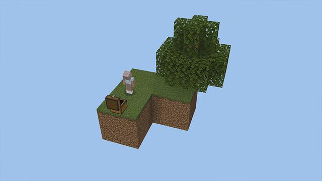 Screenshot of the Minecraft Bedrock Marketplace product Skyblock: Sky Survival created by Pickaxe Studios.