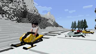Screenshot of the Minecraft Bedrock Marketplace product Snowmobile World created by Pickaxe Studios.