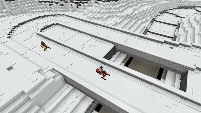 Screenshot of the Minecraft Bedrock Marketplace product Snowmobile World created by Pickaxe Studios.
