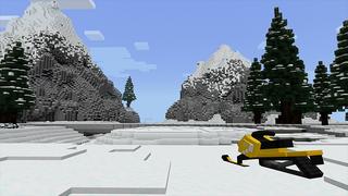 Screenshot of the Minecraft Bedrock Marketplace product Snowmobile World created by Pickaxe Studios.