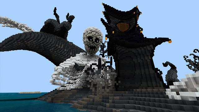 Screenshot of the Minecraft Bedrock Marketplace product Spooky Village created by Pickaxe Studios.