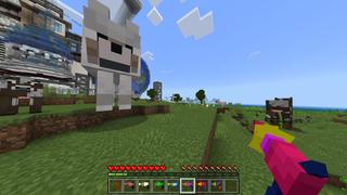 Screenshot of the Minecraft Bedrock Marketplace product Super Lasers created by Pickaxe Studios.