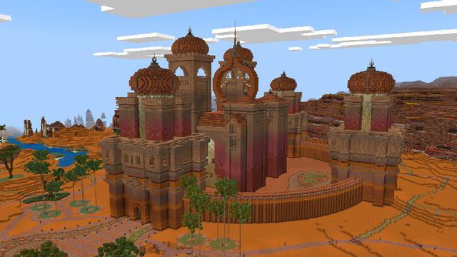 Screenshot of the Minecraft Bedrock Marketplace product TEMPLE VILLAGE created by Pickaxe Studios.
