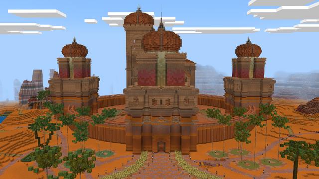 Screenshot of the Minecraft Bedrock Marketplace product TEMPLE VILLAGE created by Pickaxe Studios.